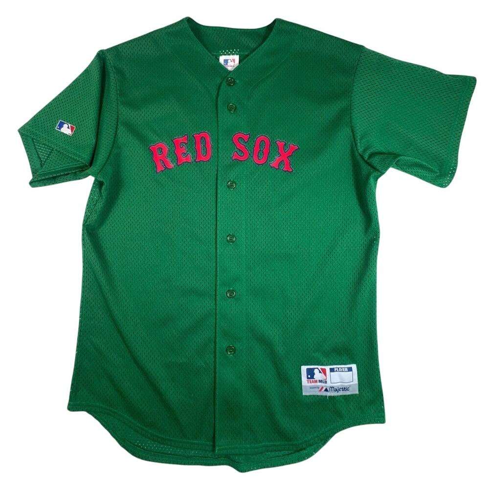 Majestic Boston Red Sox Green St Patrick's Day Jersey Men's M MLB
